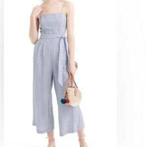 J Crew striped linen jumpsuit